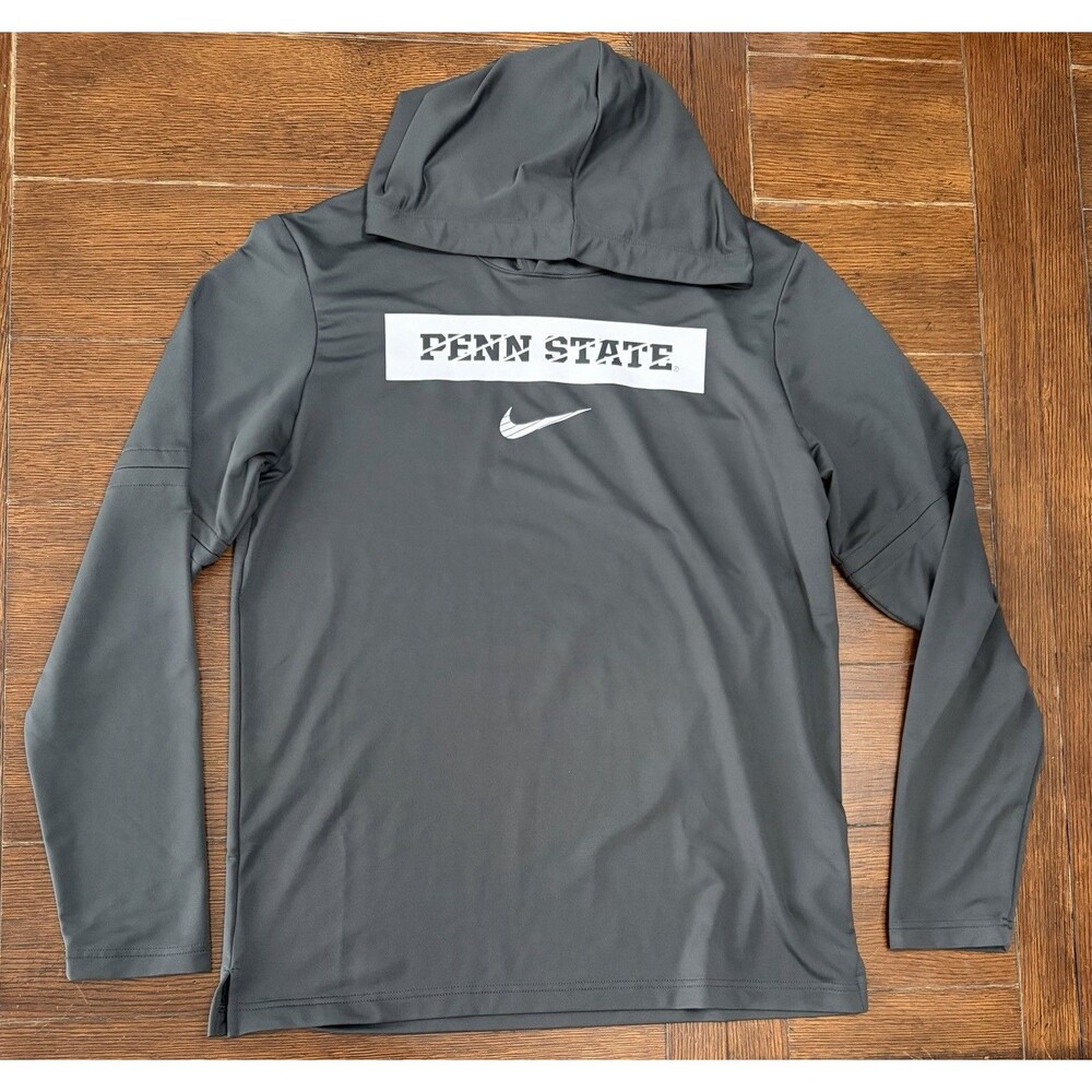 Men’s Penn State Size M Nike Dri Fit Center Swoosh Grey Lightweight Hoodie